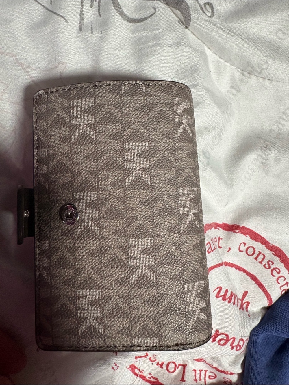 Michael Kors Gray Signature Logo Snap Wallet